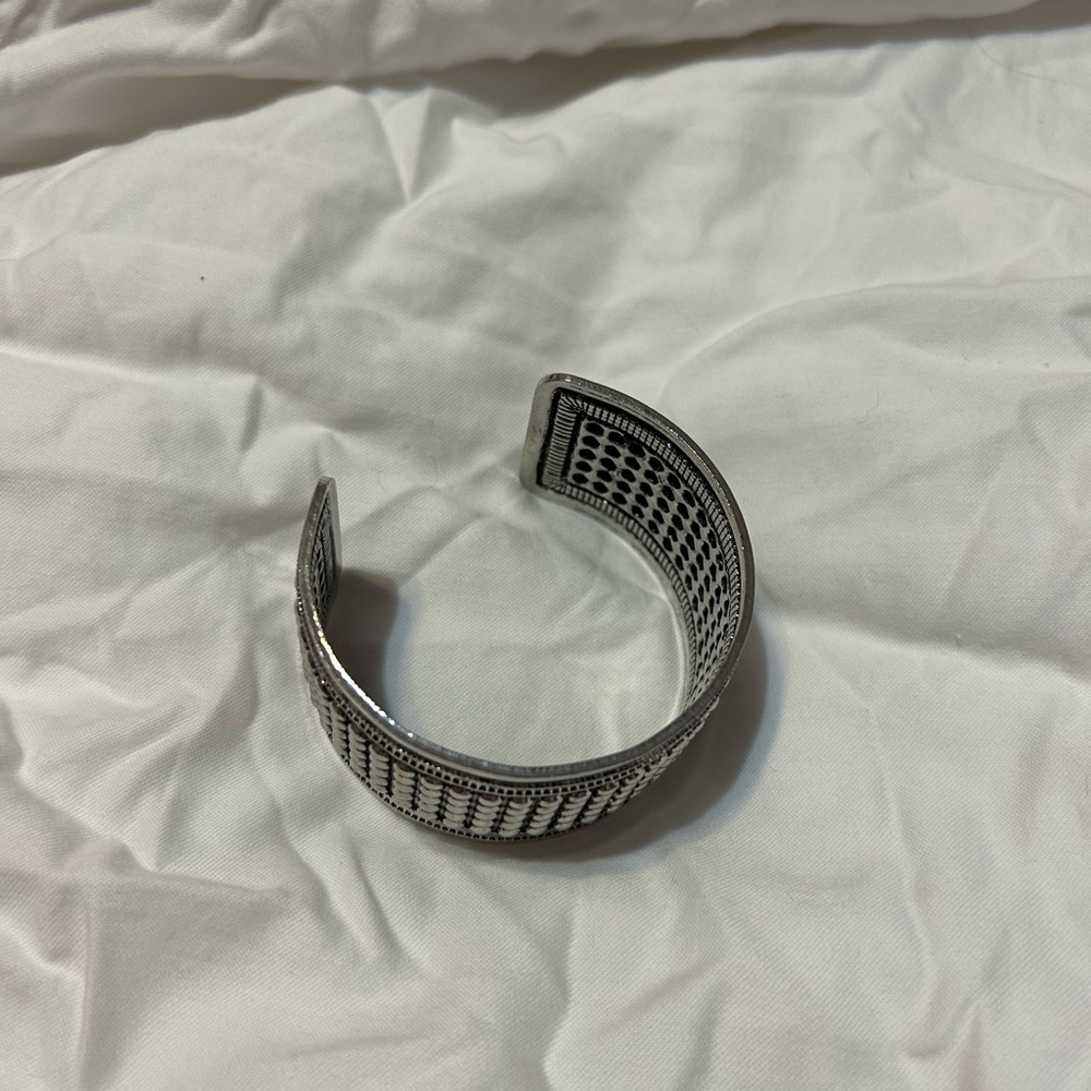Silver and Black Cuff Bracelet